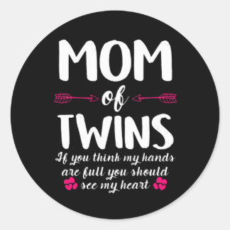 Mother Art | Mum Of Twins Birthday Classic Round Sticker