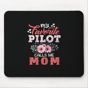 Mother Art   My Favourite Pilot Calls Me Mum Xmas Mouse Mat