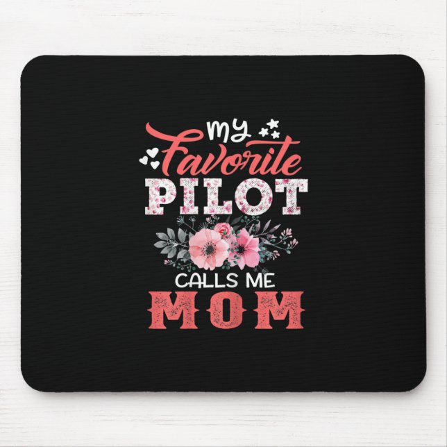 Mother Art | My Favourite Pilot Calls Me Mum Xmas Mouse Mat (Front)