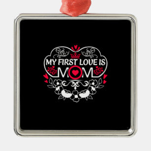 Mother Art My First Love Is Mom Metal Tree Decoration