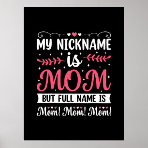 Mother Art   My Nickname is Mum Birthday Poster