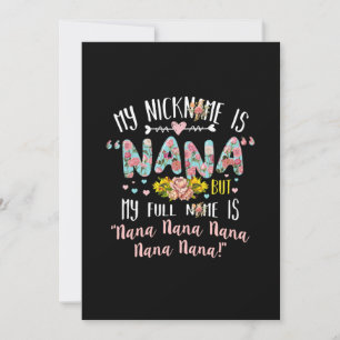 Mother Art My Nickname Is Nana Birthday Invitation