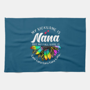 Mother Art My Nickname Is Nana Sunflower Xmas Tea Towel