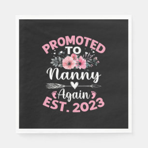 Mother Art Promoted To Nanny Again 2023 Floral Napkin