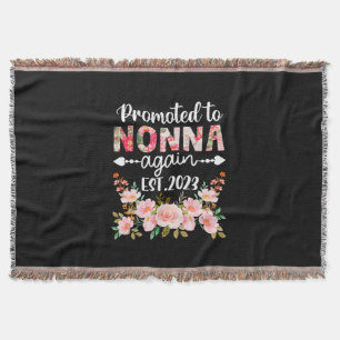 Mother Art Promoted To Nonna Again 2023 Floral Throw Blanket