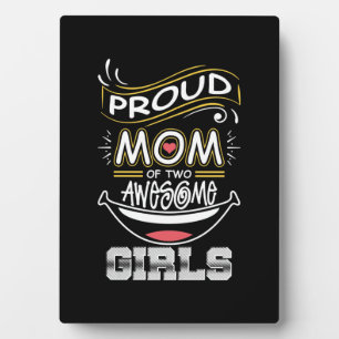 Mother Art Proud Mum Of Two Awesome Girls Xmas Plaque