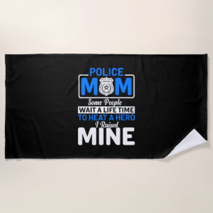 Mother Art Proud Police Mom Beach Towel
