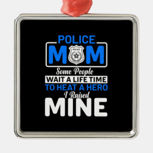 Mother Art Proud Police Mom Metal Tree Decoration