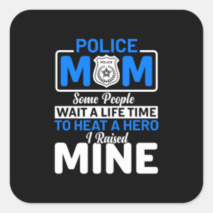 Mother Art Proud Police Mom Square Sticker