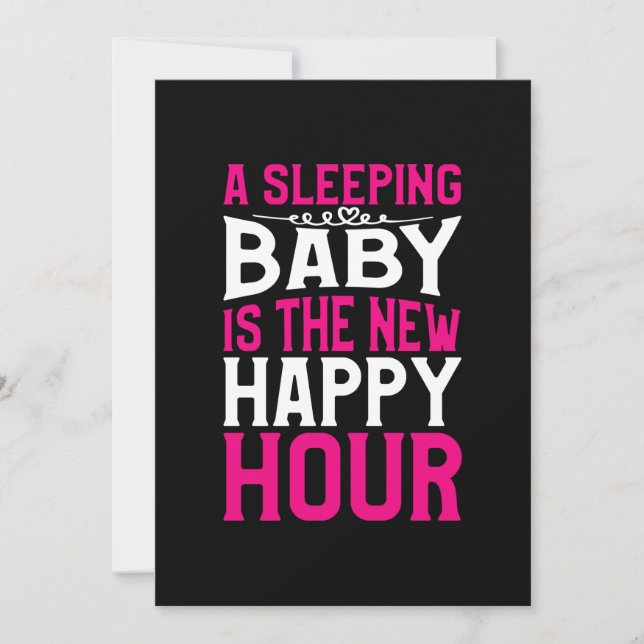 Mother Art Sleeping Baby Is The New Happy Hour Invitation (Front)