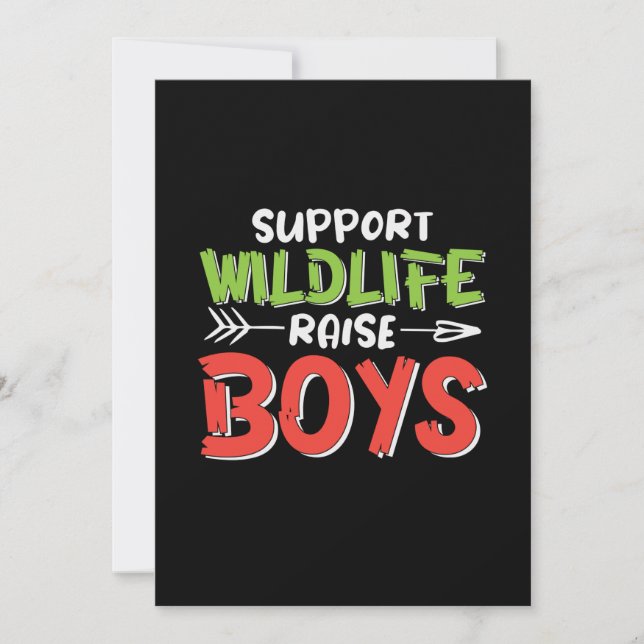 Mother Art Support Wildlife Raise Boys Invitation (Front)