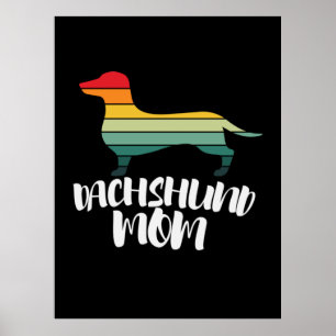 Mother Art Vintage Dachshund Mom Poster