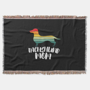 Mother Art Vintage Dachshund Mum Throw Blanket