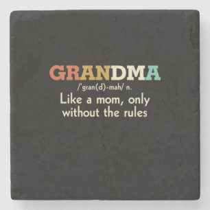 Mother Art Vintage Grandma Definition Stone Coaster