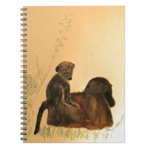 Mother & Baby Baboons - Wildlife Monkeys Primates Notebook