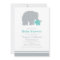 Mother Baby Elephant Teal Grey Baby Shower