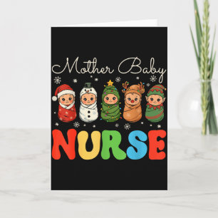Mother Baby Nurse Christmas Mbu Postpartum Nursing Card