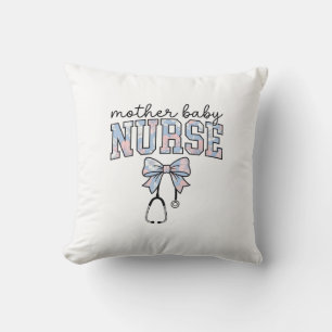 Mother Baby Nurse Floral Bow Shirt Design_1 Cushion
