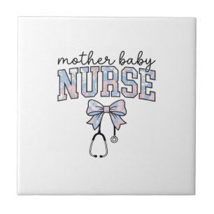 Mother Baby Nurse Floral Bow Shirt Design_1 Tile