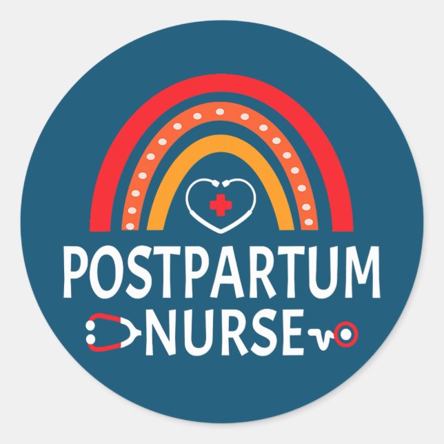 Mother Baby Nurse Postpartum Nurse Nursing Gifts  Classic Round Sticker (Front)