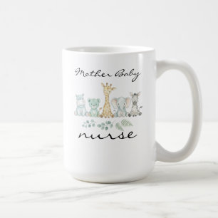 Mother Baby Nurse Safari Jungle Animal Nursery Coffee Mug