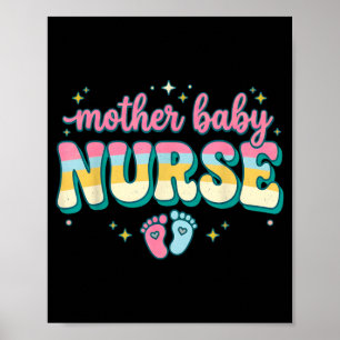 Mother Baby Nurse Team Coquette Blue Stethoscope Poster