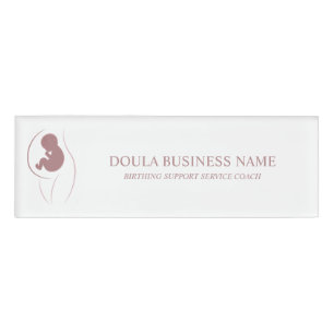 Mother Baby Silhouette Brand Name Tag