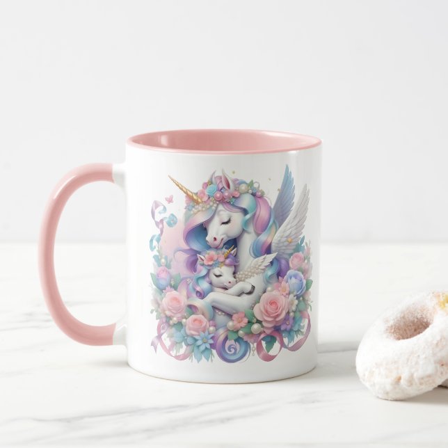 Mother & Baby Unicorn Mug (With Donut)
