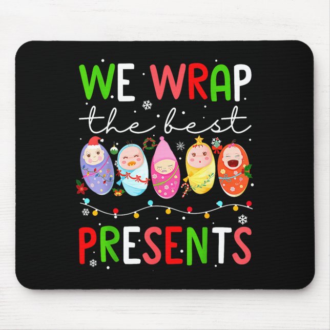 Mother Baby Unit Christmas Labor And Delivery Nurs Mouse Mat (Front)