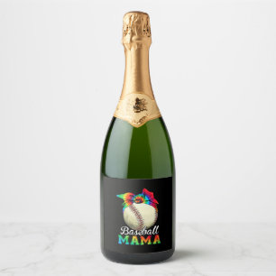 Mother Baseball Mama Birthday Sparkling Wine Label