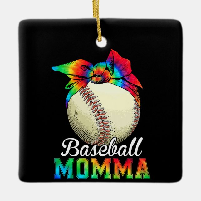 Mother Baseball Momma Birthday Ceramic Ornament (Front)