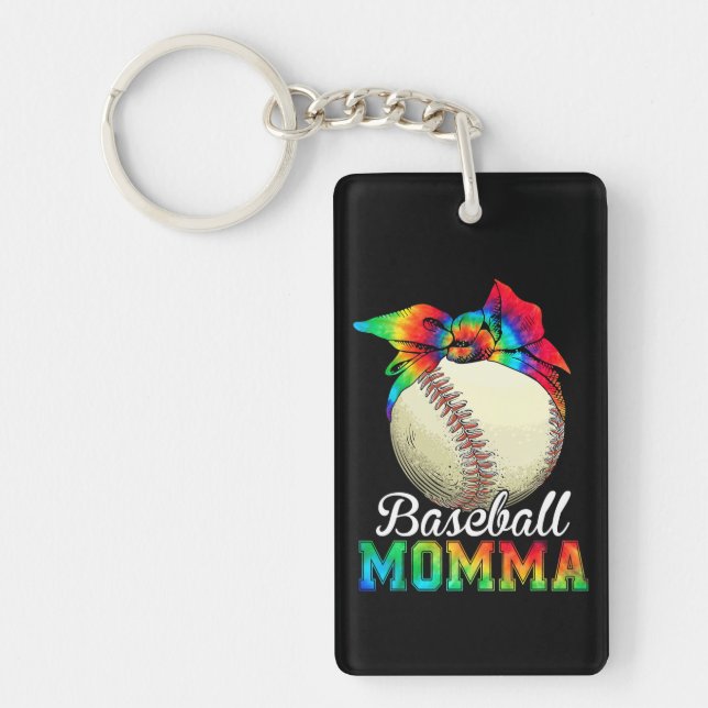 Mother Baseball Momma Birthday Key Ring (Front)