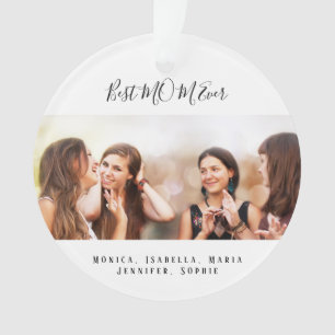 Mother Best MOM Ever photo Christmas Ornament