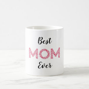 Mother   Best Mum Ever Pink Hearts Personalised Coffee Mug