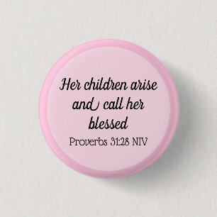 Mother Bible Verse Christian Pink 3 Cm Round Badge