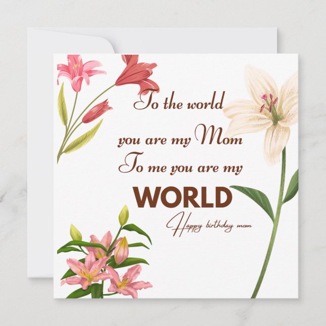  Mother Birthday card with flower (Front)
