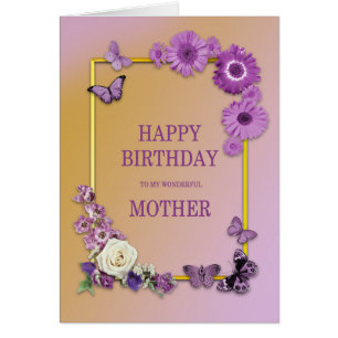 Mother Birthday Flowers and Butterflies
