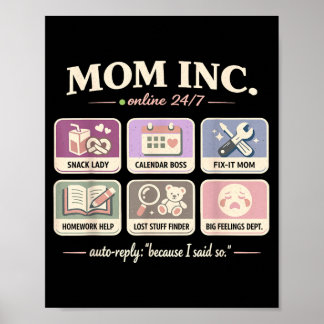 Mother Birthday Gifts Funny Woman Tops Mothers Day Poster