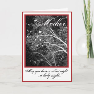Mother, Black & White Religious Christmas Silent Holiday Card