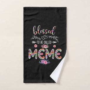 Mother Blessed To Be Called Mum And Meme Flower Hand Towel