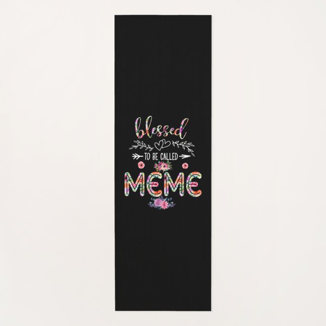 Mother Blessed To Be Called Mum And Meme Flower Yoga Mat (Front)