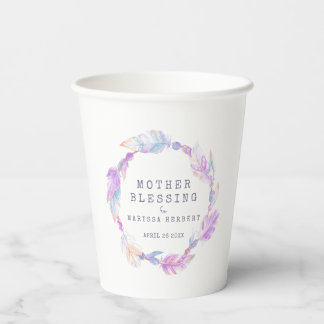 Mother Blessing beads feathers boho custom Paper Cups