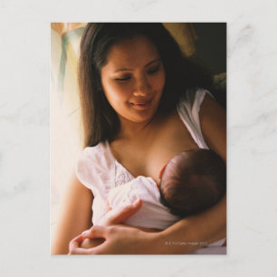 Mother Breast Feeding Newborn Postcard