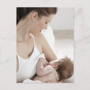 Mother breastfeeding baby 2 postcard