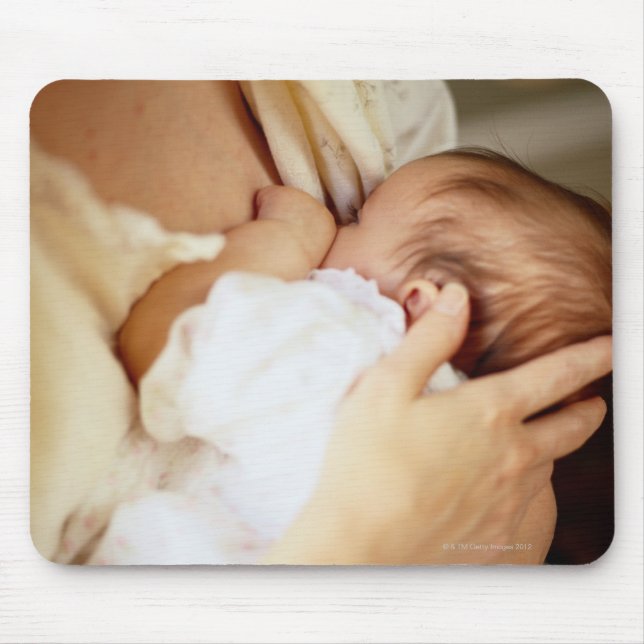 Mother breastfeeding baby girl (1-3 months) mouse mat (Front)