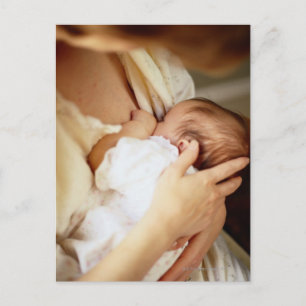 Mother breastfeeding baby girl (1-3 months) postcard
