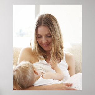 Mother breastfeeding her child poster
