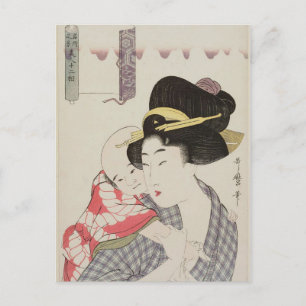 Mother Carrying Child (Utamaro) Postcard