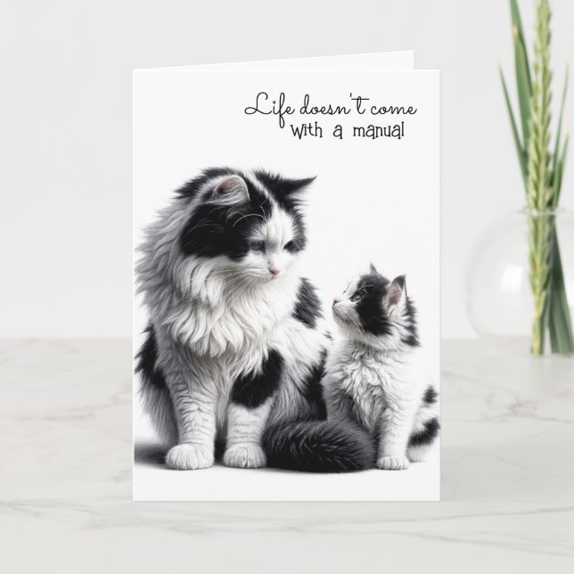 Mother Cat and Kitten Birthday Card (Front)