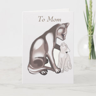 Mother cat and kitten card